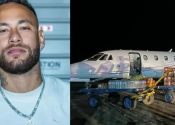 Neymar mostra jatos e alimentos enviados ao Rio Grande do Sul