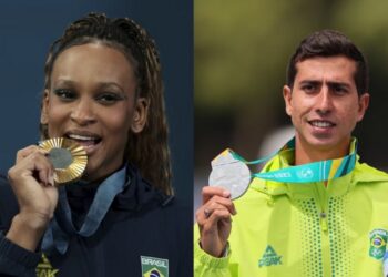 Rebeca Andrade e Caio Bonfim são eleitos os melhores atletas do ano