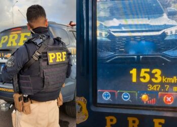 PRF flagra motoristas em alta velocidade na BR-174
